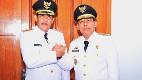 Bupati Sidrap, H Dollah Mando dan Wakil Bupati Sidrap, H Mahmud Yusuf.