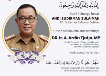 Andi Ardin Tjajo Berpulang, Plt Gubernur Sulsel Berduka Cita