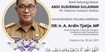 Andi Ardin Tjajo Berpulang, Plt Gubernur Sulsel Berduka Cita
