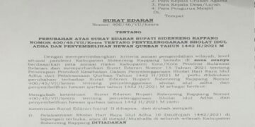 Zona Oranye Covid-19, Pemkab Sidrap Batalkan Salat Idul Adha di Masjid