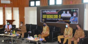 Pemprov Launching “Sulsel Kebut Vaksin Covid-19”, Bupati Sidrap Siap Dukung