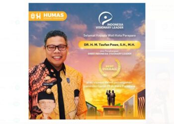 Wali Kota Parepare Raih Penghargaan ‘The Best Overall’ Diajang Indonesia Visionary Leader