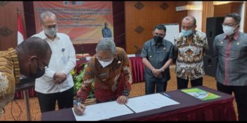 Gubernur Sulbar-Dirjen Binalavotas Kemnaker RI Teken  NPHD Pembangunan Gedung BLK Sulbar
