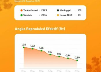 Angka Reproduksi Efektif Kasus Covid-19 Parepare Menurun, Wali Kota Minta Tetap Kedepankan Protokol Kesehatan