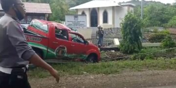 Dipinjam, Mobil Ketua PPP Sidrap Alami Kecelakaan Tunggal