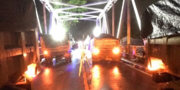 Minggu Dini Hari Jembatan Sungai Battang di Uji Beban