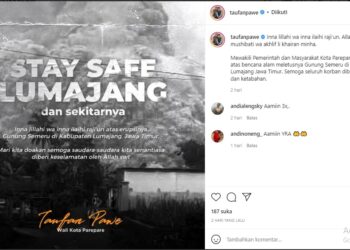 Wali Kota Parepare Doakan Korban Erupsi Gunung Semeru