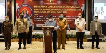 Kukuhkan Komitmen, Kemenkumham Sulsel Deklarasi Janji Kinerja dan Pencanangan Zona Integritas 2022