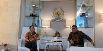 Taufan Pawe Temui Adies Kadir Bahas Kegiatan HUT MKGR