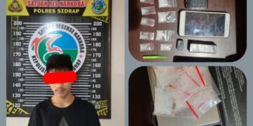 Sat Narkoba Polres Sidrap Amankan Pemuda dengan 14 Sachet Diduga Sabu