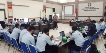 Operator Seluruh UPT Kemenkumham Sulsel Ikuti Supervisi Penguatan Pelaporan Kinerja