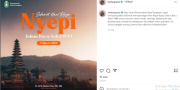 Hari Raya Nyepi, Wali Kota Parepare Taufan Pawe Sampaikan Selamat Untuk Umat Hindu