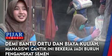 Bantu Ortu dan Biaya Kuliah, Mahasiswi Cantik Ini Bekerja Jadi Buruh Pengangkat Semen di Pinrang