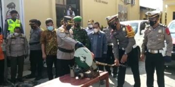 Musnahkan BB Knalpot Broong Kapolres Sidrap: Penertiban Akan Terus Kita Lakukan