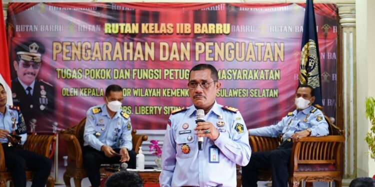 Kakanwil Kemenkumham Sulsel Beri Penguatan di Rutan Barru, Sebut Kunci Untuk Raih WBK adalah Kejujuran dan Integritas