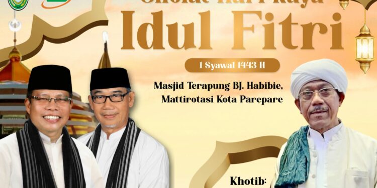 Salat Idulfitri Dipusatkan di Masjid Terapung BJ Habibie, Pemkot Parepare Hadirkan Habib Puang Makka Jadi Khatib