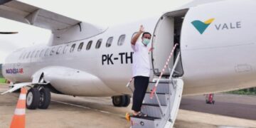 Usai Penyerahan, Gubernur Sulsel Terbang ke Makassar melalui Bandara Sorowako