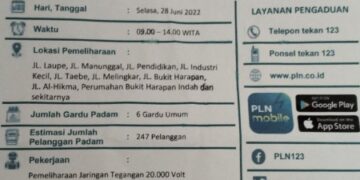 Pemeliharaan Jaringan, PLN UP3 Parepare ULP Mattirotasi Sebar Pengumuman