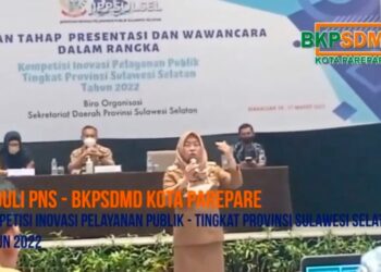 Inovasi Pedulu PNS Milik BKPSDMD Parepare Tembus Top 30 Inovasi Pelayanan Publik