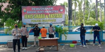 Polres Parepare Musnahkan Barang Bukti Narkotika dengan Cara Ini