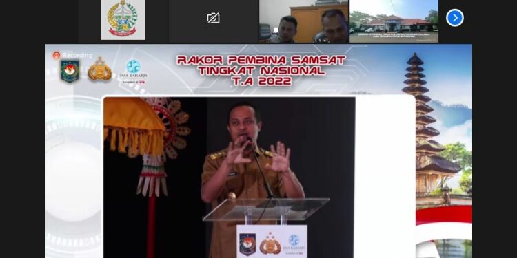 Gubernur Sulsel, Andi Sudirman Sulaiman menjadi narasumber pada kegiatan Rakor Pembina SAMSAT Tingkat Nasional, Bali, Rabu (24/8/2022)