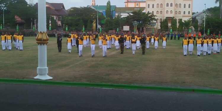 Panitia dan Paskibraka latihan ekstra demi kesuksesan upacara HUT Kemerdekaan RI di Alun-alun Kota Lapangan Andi Makkasau, Parepare, pagi ini, Rabu (17/8/2022)