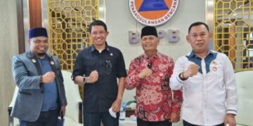 Ke Jakarta, MB-Asman Laporkan Longsor 3 Desa ke BNPB RI