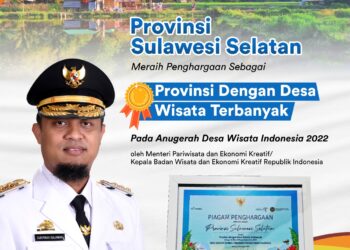 Terbanyak Desa Wisata, Sulsel Diganjar Penghargaan dari Menparekraf