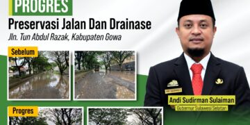 Jalan Tun Abdul Razak di Gowa Kini Tahap Pengaspalan