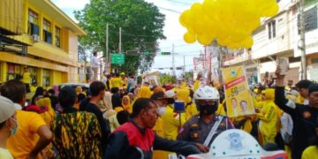 Berhadiah Motor, Ribuan Warga Antusias Ikuti Jalan Sehat Golkar di Pinrang