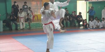 Penampilan peserta saat mengikuti pertandingan Gojukai. --ist--