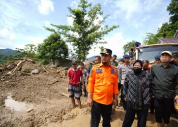 Tinjau Titik Longsor di Gowa, Mensos Sarankan Pemprov Tanam Pohon Bambu