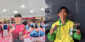 Zulfikran (kanan, berjaket kuning) dan Indra