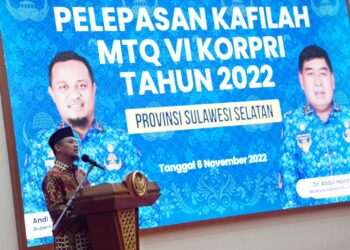 Gubernur Lepas 19 Kafilah MTQ Ke-VI KORPRI Sulsel ke Padang