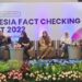 Perwakilan organisasi dan komunitas yaitu Mafindo, AJI, AMSI, Perludem dalam acara Indonesia Fact-Checking Summit (IFCS) 2022 di Hotel AOne, Rabu (30/11/2022).