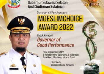 Dianugerahi Penghargaan Moeslim Choice Award 2022, Gubernur Sulsel: Jadi Spirit Bekerja Lebih Baik