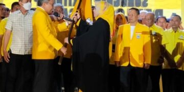 Pelantikan pengurus DPD Golkar Parepare lainnya, di Gedung Islamic Center, Jl. H. Agussalim No. 63, Kelurahan Mallusetasi, Kecamatan Ujung, Kota Parepare, Jumat (16/12/2022) malam