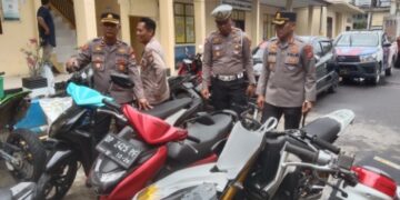 Belasan Motor dan 1 Mobil Dikandangkan di Polres Sidrap, Umumnya Gunakan Kenalpot Bising