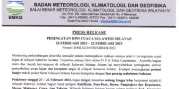 Prediksi Cuaca, 20-22 Februari Wilayah di Sulsel Ini Kembali Berpotensi Hujan Lebat
