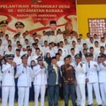 Hadiri Pelantikan 129 Perangkat Desa di Baraka, Bupati Enrekang Ajak Jaga Kekompakan