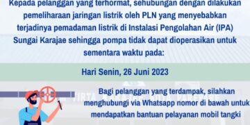 Pemeliharaan Listrik PLN, PAM Tirta Karajae Umumkan Adanya Gangguan