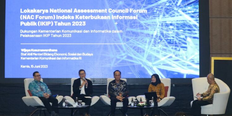 Komisi Informasi Pusat Republik Indonesia resmi merilis hasil Indeks Keterbukaan Informasi Publik (IKIP) tahun 2023 dalam National Assessment Council (NAC) Forum yang berlangsung di Grand Ballroom Pullman Hotel Central Park Jakarta, Selasa-Kamis (13-15/6/2023)