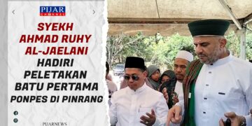 Didampingi Syekh Ahmad Ruhy Al Jaelani, Surianto Letakkan Batu Pertama Pendirian Masjid dan Ponpes