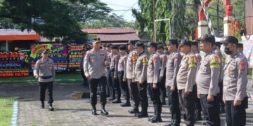 Belasan Desa Bakal Gelar Pilkades, Polres Pinrang Apel Pergeseran Pasukan