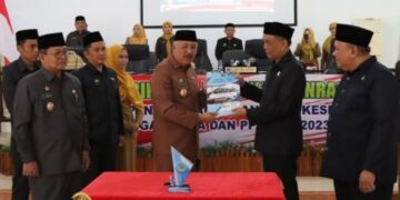 DPRD Pinrang Paripurna Penandatanganan Nota Kesepakatan Rancangan KUPA dan PPAS