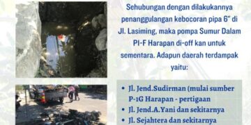 Pipa 6 di Jalan Lasiming Bocor, PAM Tirta Karajae Umumkan Gangguan Distribusi