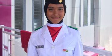 Nur Anugrah, Paskibraka Kabupaten Asal SMKN 2 Pinrang Pembawa Baki Bendera HUT ke-78 RI