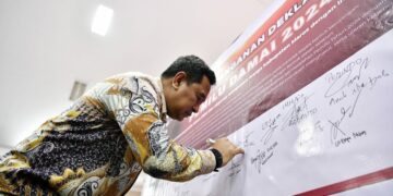 NPHD Ditandatangani, Kabupaten Maros dan Provinsi Sulsel Siap Gelar Pilkada Serentak Tahun 2024