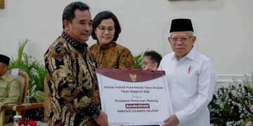 Apresiasi Penanganan Stunting di Sulsel, Wapres Serahkan Dana Insentif Fiskal Rp5,69 M