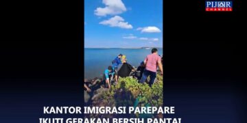 Kantor Imigrasi Parepare Ikuti Gerakan Bersih Pantai